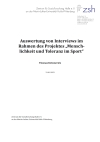 Auswertung von Interviews im Rahmen des Projektes „Menschlichkeit und Toleranz im Sport“